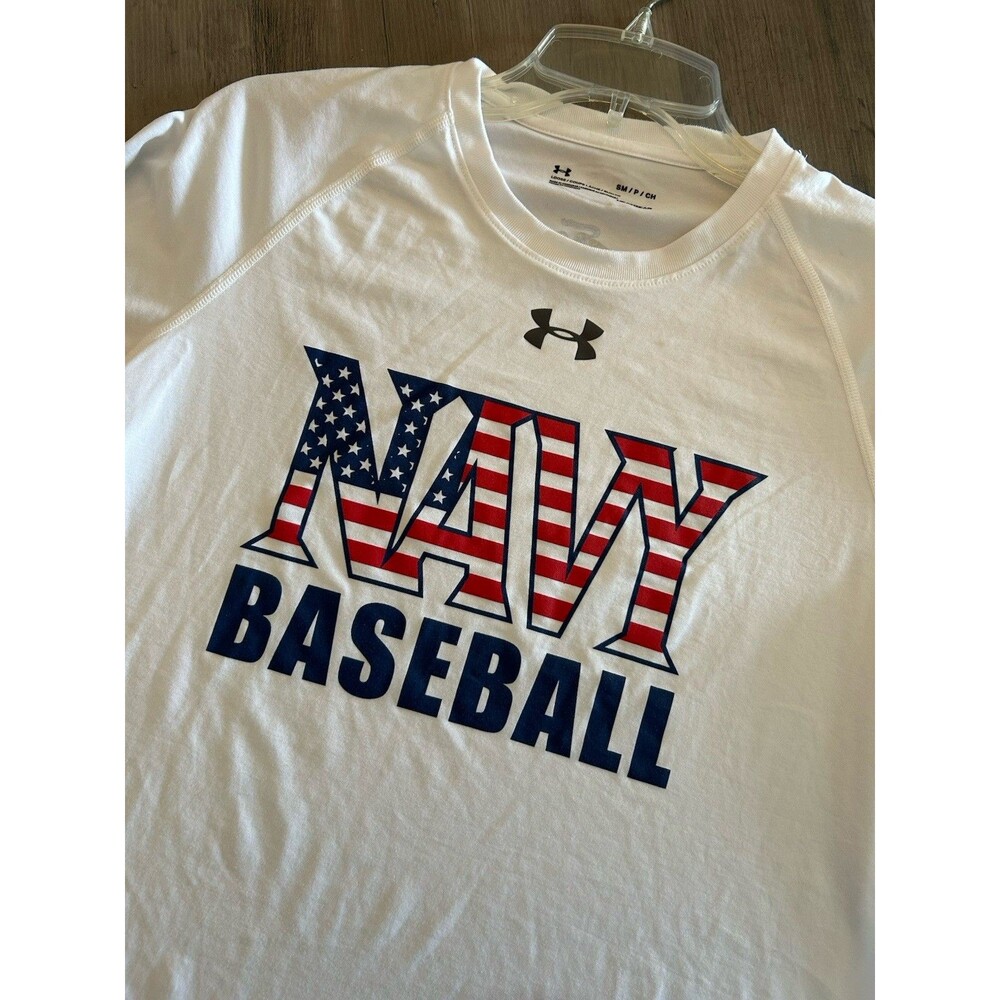 Under Armour US Navy Baseball T-Shirt Size Men's S - Heat Gear Loose